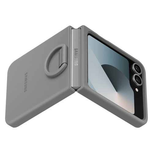 Samsung Galaxy Z Flip 5G Silicone Case With Ring (Gray)