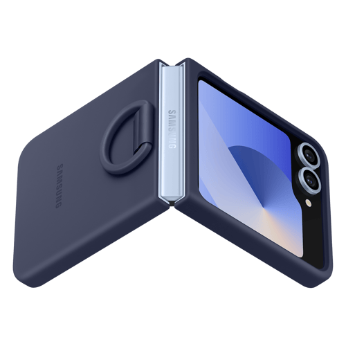 Samsung Silicone Case for Galaxy Z Flip 5G With Ring (Navy)