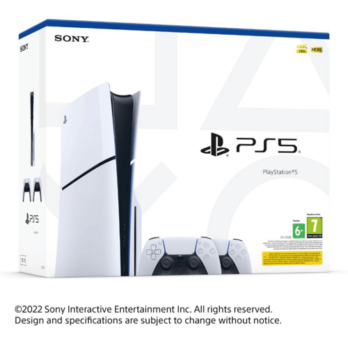 PS5 Slim Standard Console Two DualSense Controllers Bundle