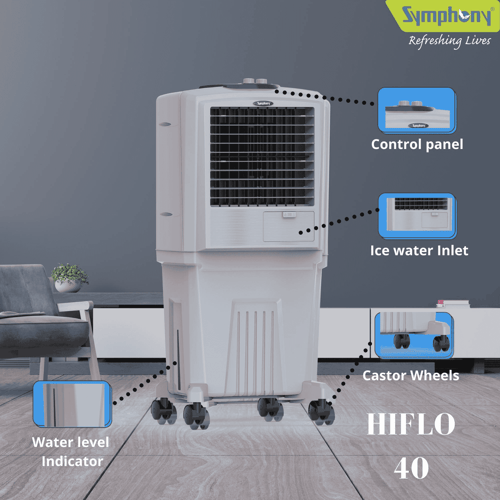 Symphony HiFlo Personal Air Cooler 40 L Powerful Air Throw
