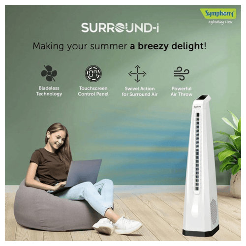 Air Cooler Lasko Ac615 Remote Control Bladeless Tower Fan Symphony