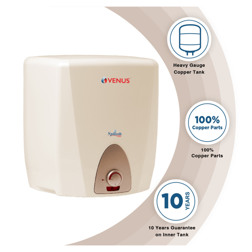 Venus 10L Splash Copper Storage Water Heater | Ivory