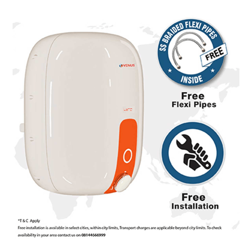 Venus Lyra Storage Water Heater | 10 ltr | Ivory Orange