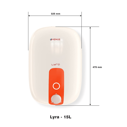 Venus Lyra Storage Water Heater 15 ltr Ivory Orange