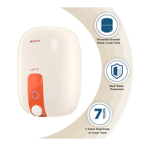 Venus Lyra Storage Water Heater | 15 ltr | Ivory Orange