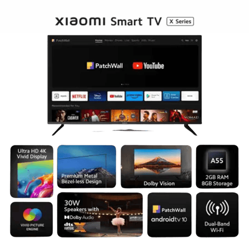 Get Xiaomi 4K Ultra HD Smart TV X Series (55 inch) at Online