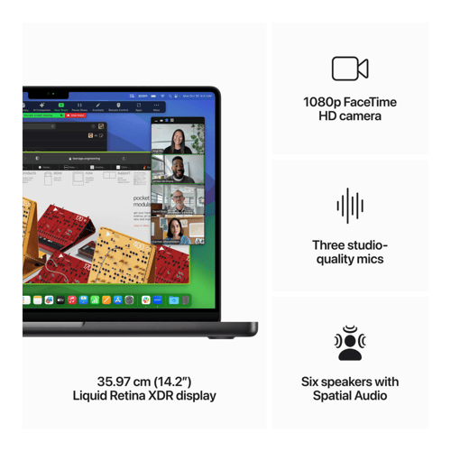 New MacBook Pro M3 Pro Chip Laptop (Space Black,18GB-1TB)