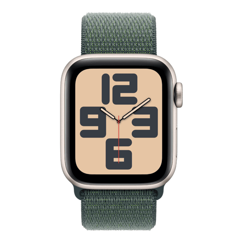 Apple Watch SE GPS Starlight Case with Sport Loop Green,44 mm