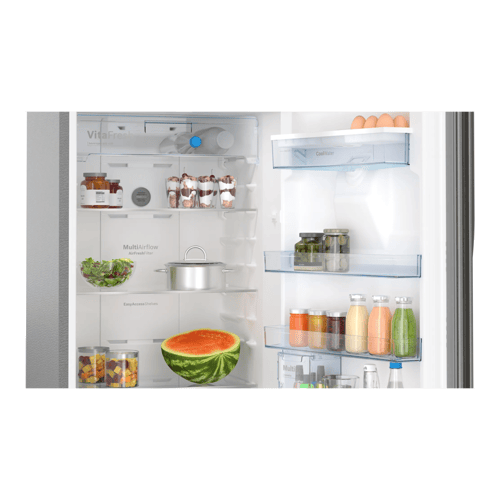 BOSCH Series 4 368 Litres 3 Star Frost Free Double Door Refrigerator  (CTC39K03NI, Smoky Steel)