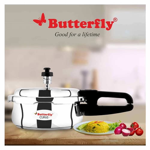 Buy Butterfly Stainless Steel Curve Pressure Cooker 2L at Poorvika