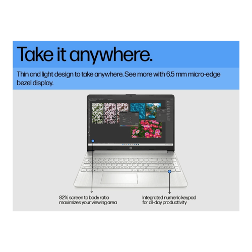 HP 15s Ryzen 5 5500U Home Laptop (Natural Silver,8GB-512GB)