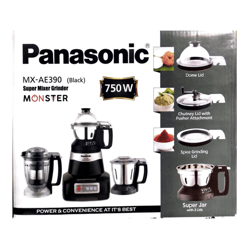 Buy Panasonic Monster MX 390 750W Mixer Grinder Jars Black