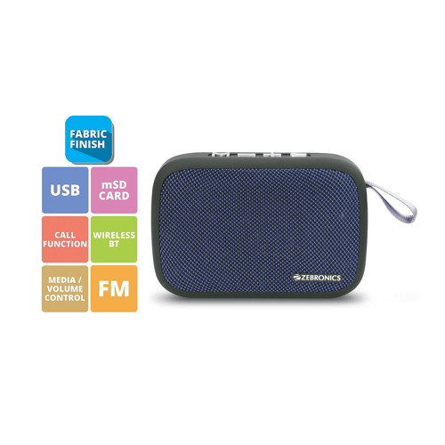 Buy Zebronics Zeb Delight 3W Bt Speaker (Blue) at Poorvika
