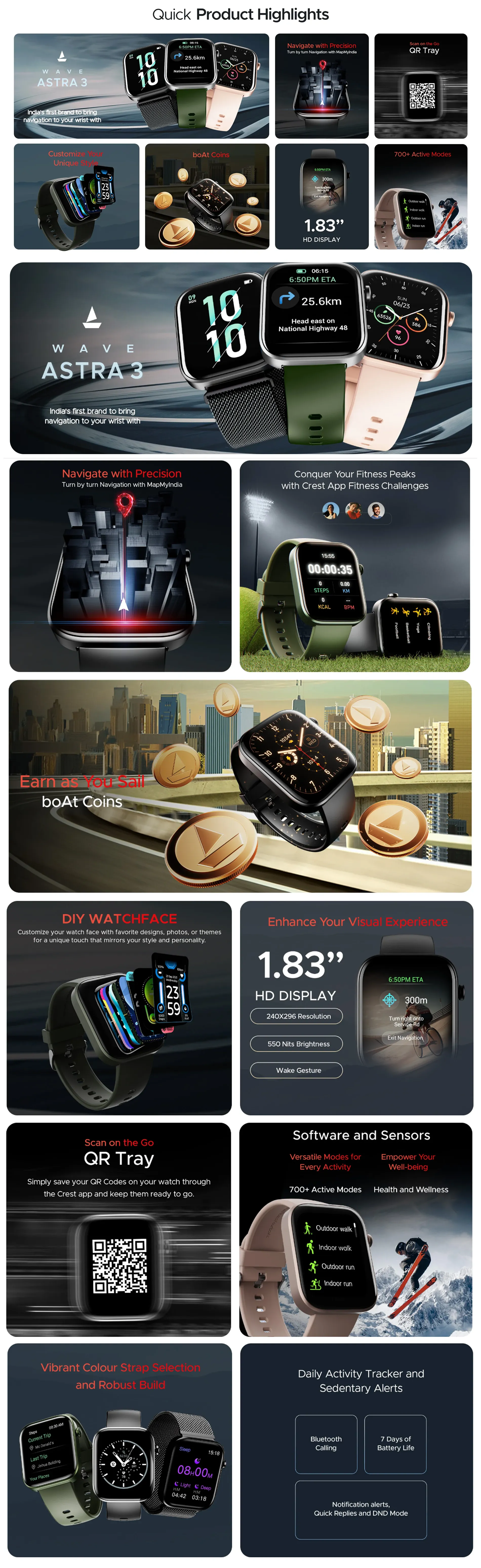 Boat Wave Astra 3 Smartwatch ( Active Black )