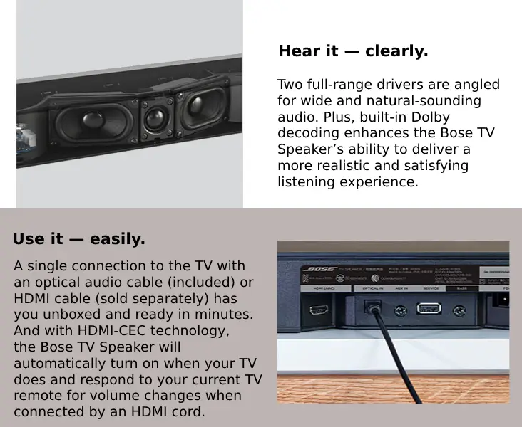 Bose TV Speaker ブラック Bose TV Speaker | ボーズ