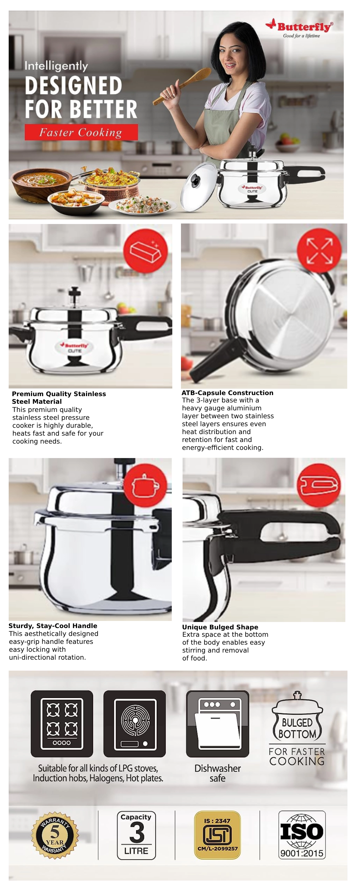 Buy Butterfly Cute Pressure Cooker 3L at Poorvika