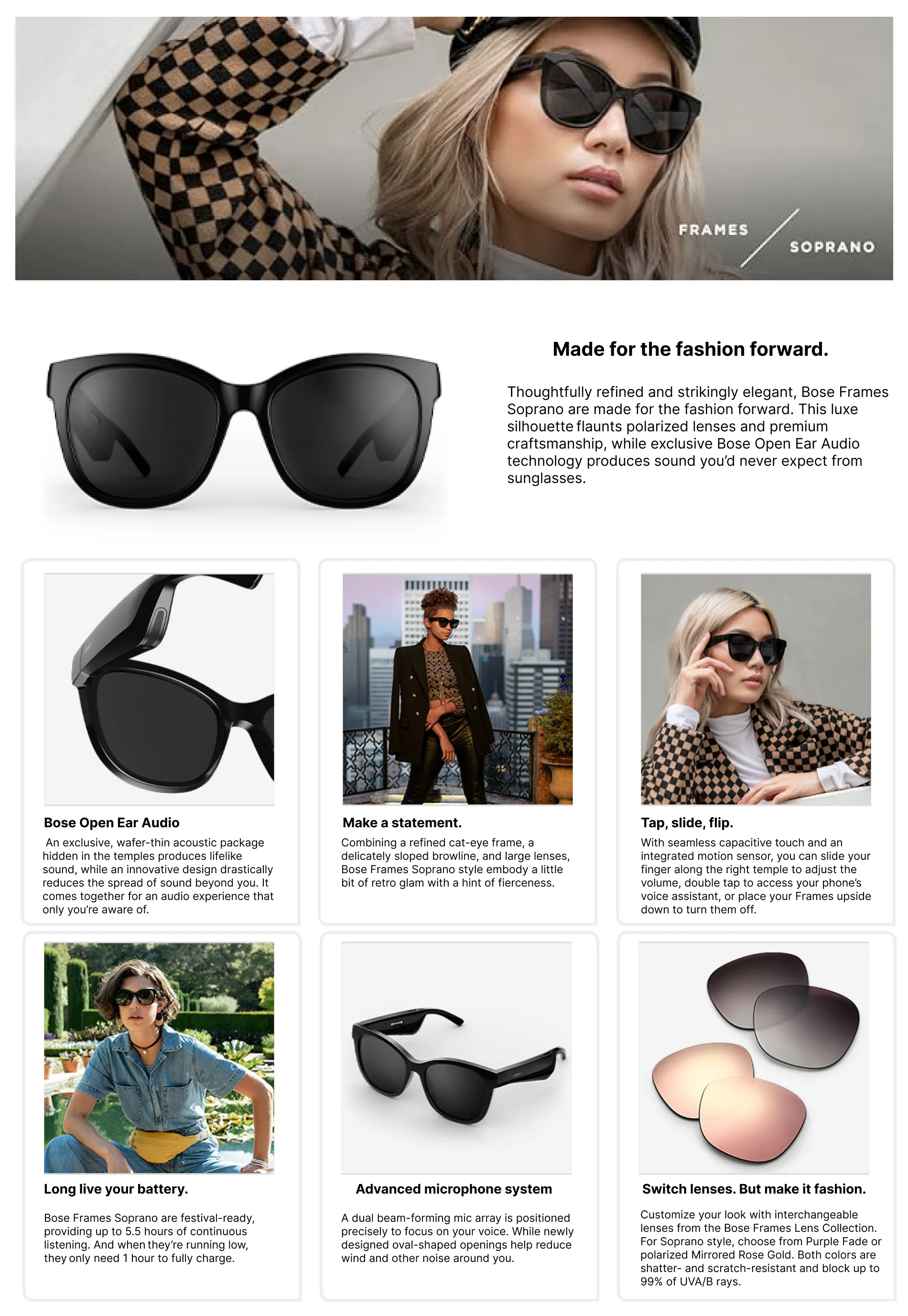 Buy Bose Frames Soprano Cat Eye Polarized Bluetooth Sunglasses