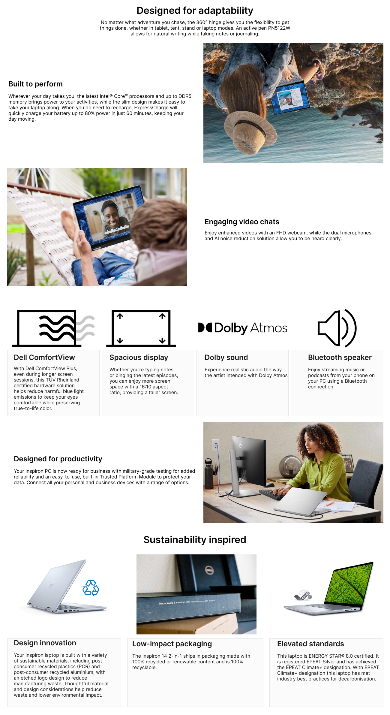 Dell Inspiron 7440 Intel Core i5 13th Gen Windows 11 Home 2 in 1 Laptop