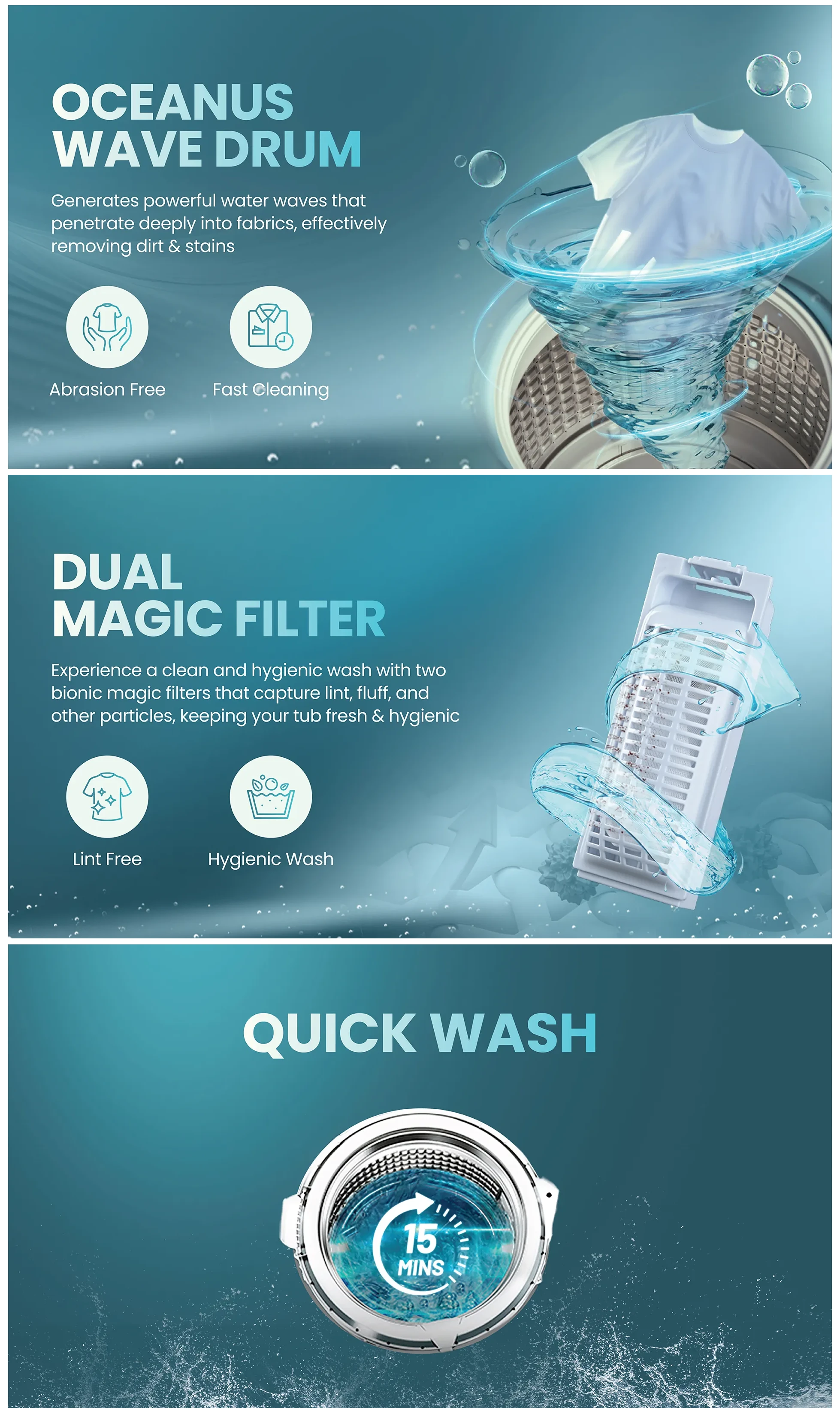 Haier 7.0Kg Fully Automatic Top Load Washing Machine, HWM70-306ES5N1