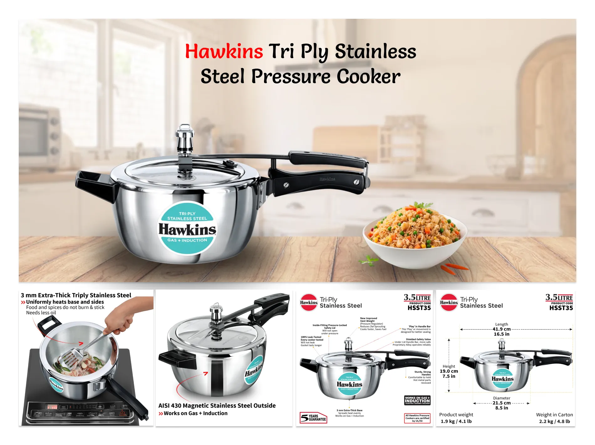 Lid Hawkins Stainless Steel Pressure Cooker Litre Hawkins Classic