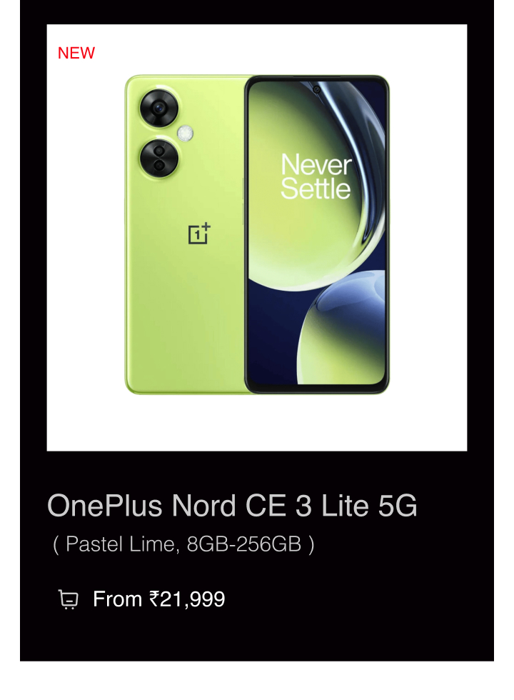 OnePlus Nord CE 3 Lite 5G (8GB RAM, 256GB, Pastel Lime)