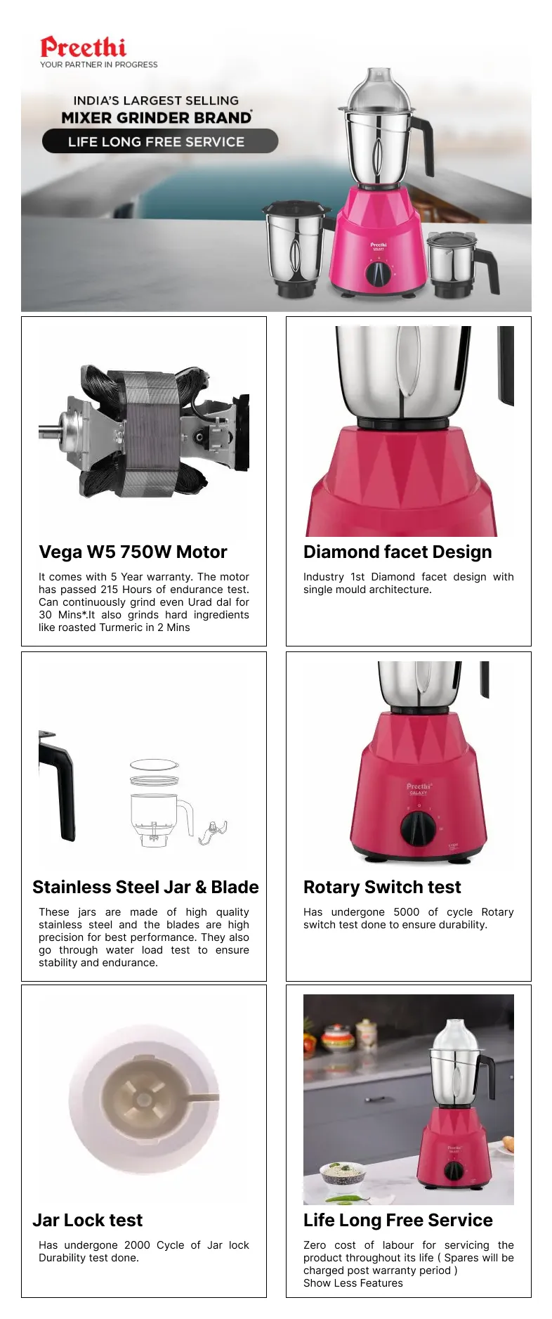 Galaxy Mixer Preethi Galaxy 750w Price Buy Preethi Galaxy MG-225