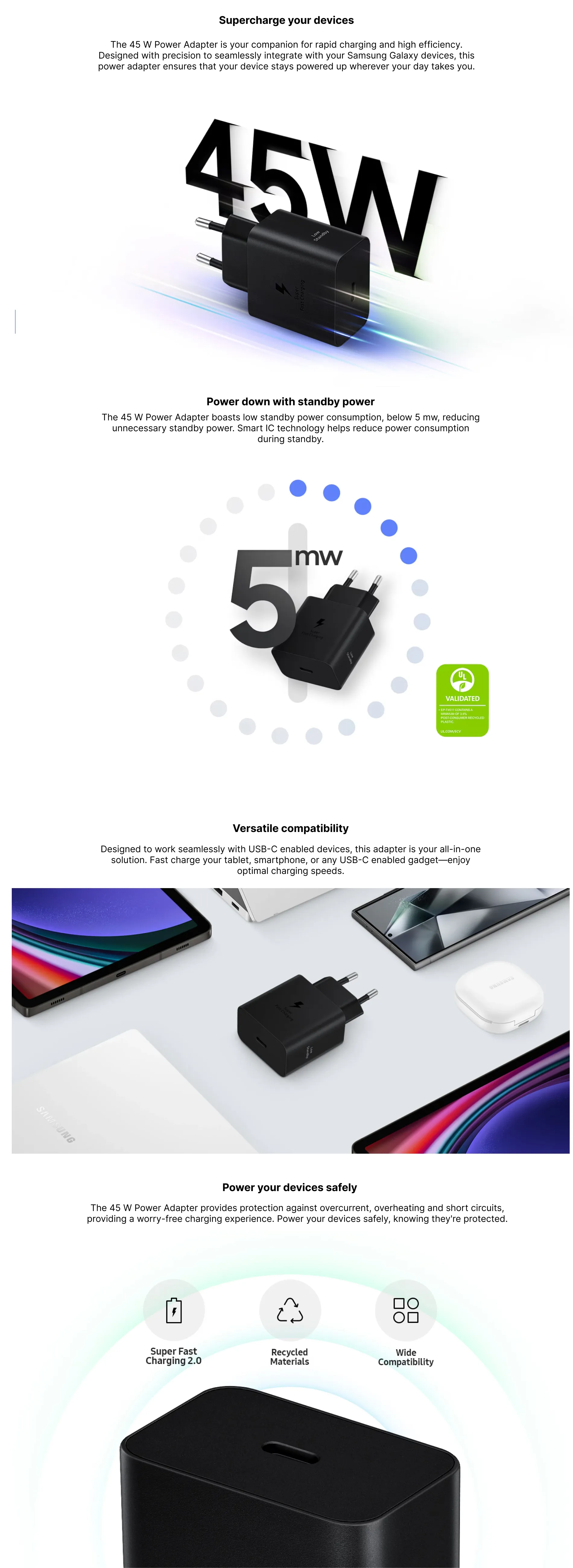 SAMSUNG CHARGER - T4511X - EP-T4511XBEGIN 45W 5 Samsung T4511 45W Charger With Type C to Type C Cable EP T4511XBEGIN
