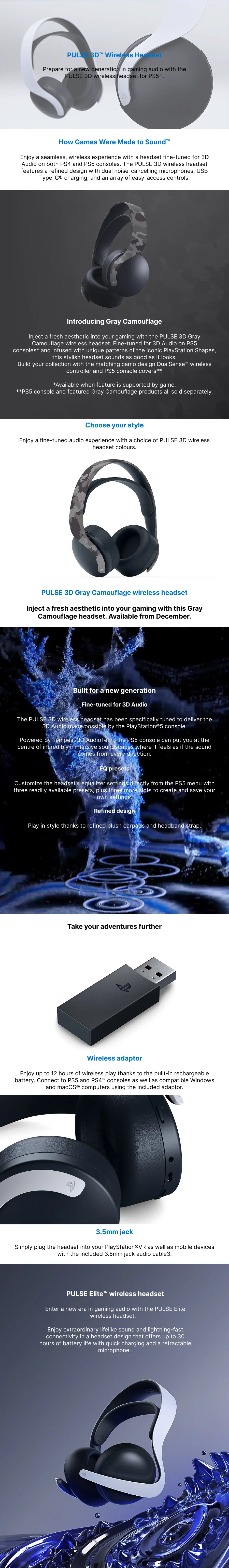 Get Sony PS5 PULSE 3D Wireless Headset (White) at Best Price