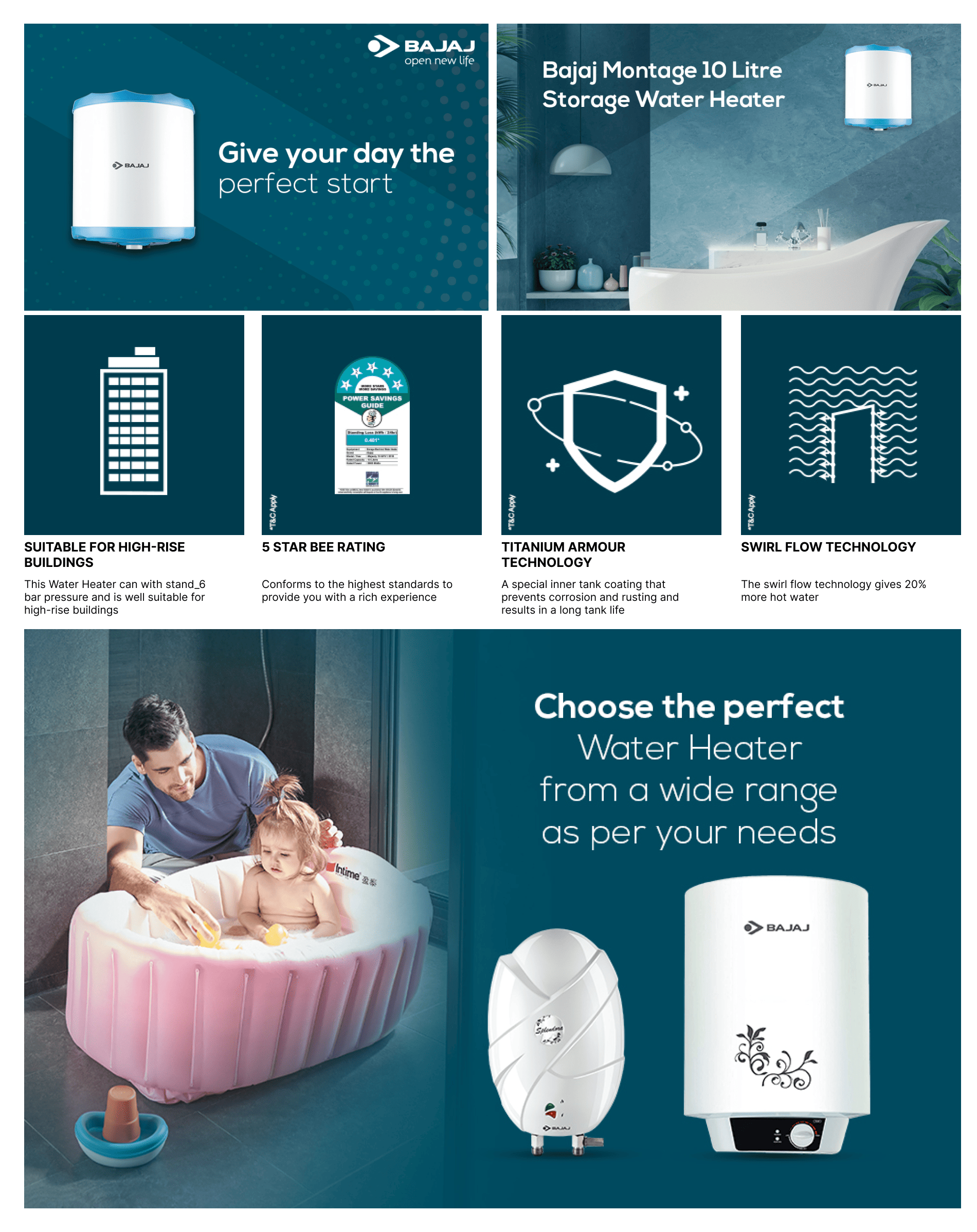 Bajaj Montage Bajaj 10 Litre Water Heater Shop Bajaj Mantilla