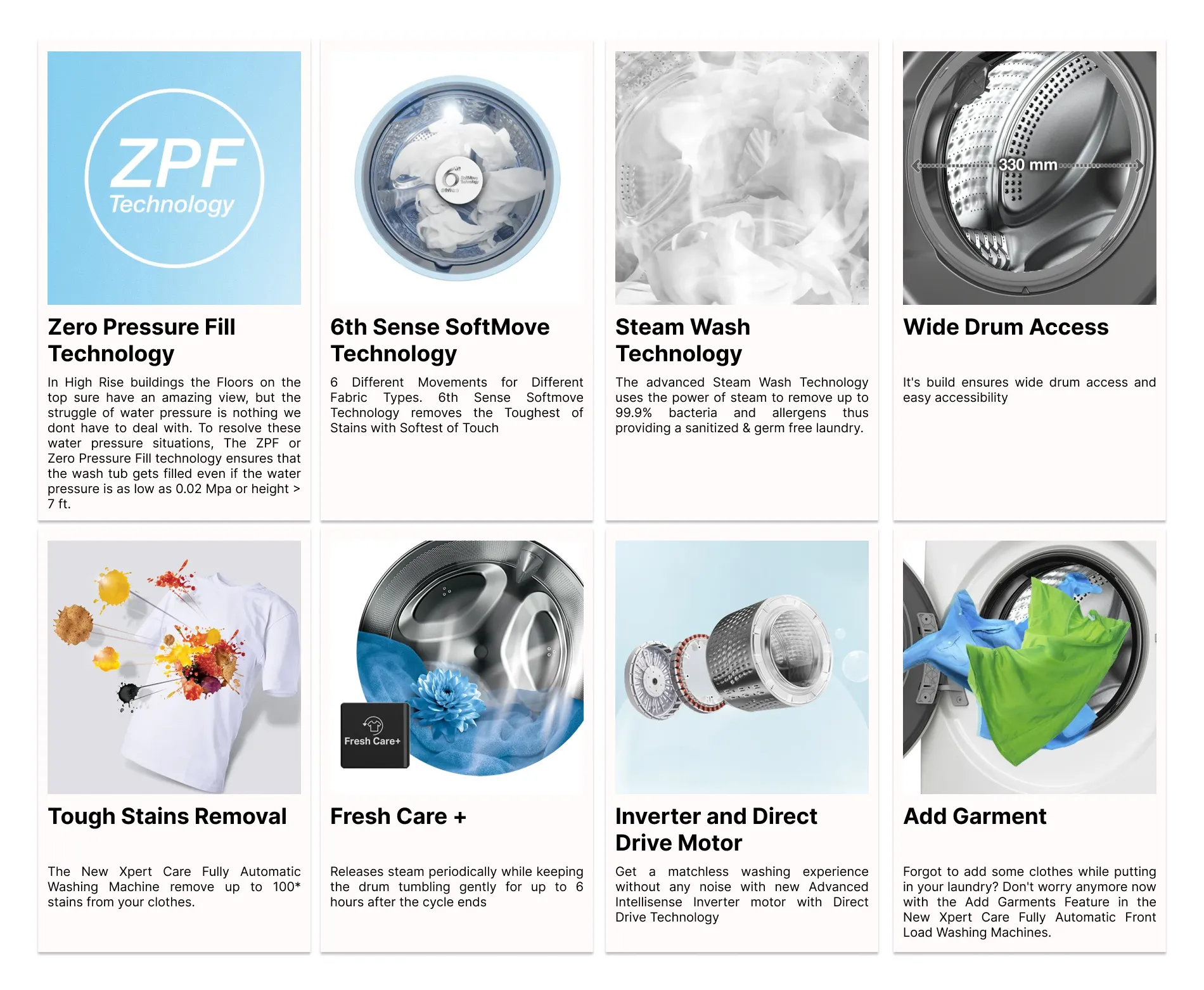 Whirlpool 7 5Kg Fully Automatic Front Load Washing Machine XS7512BWME0 mob view top view web view