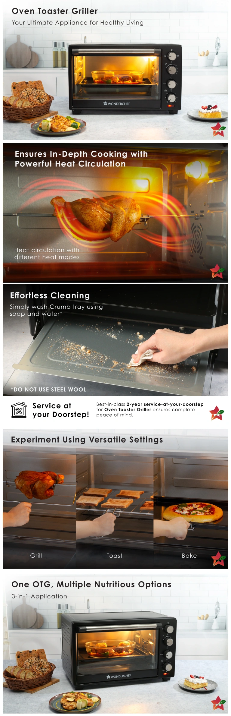 Get Wonderchef 40 L Oven Toaster Grill Black at Poorvika!