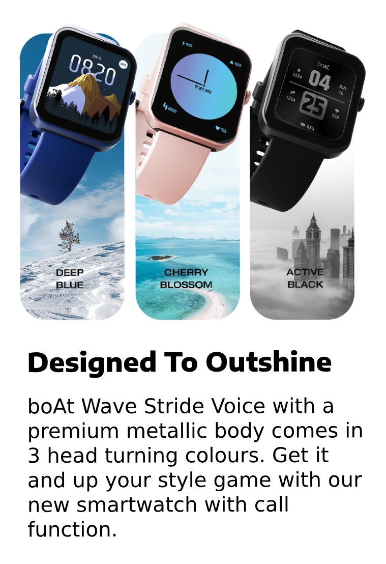 Buy Boat Wave Stride Voice Smart Watch (Active Black)