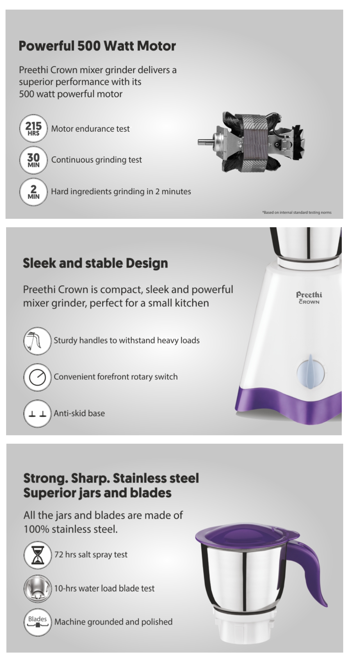 Buy Preethi Crown MG-205 500w mixer online from Poorvika