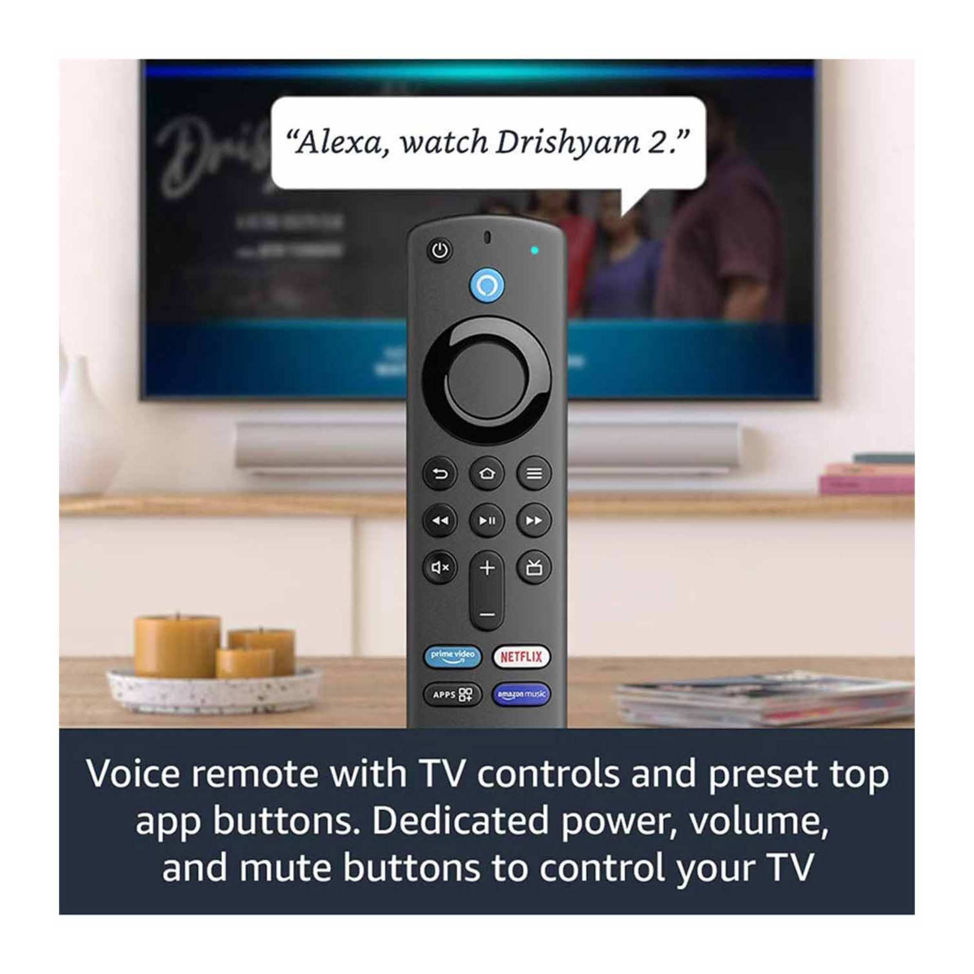 Fire TV Stick with Alexa Voice Remote (includes TV controls)