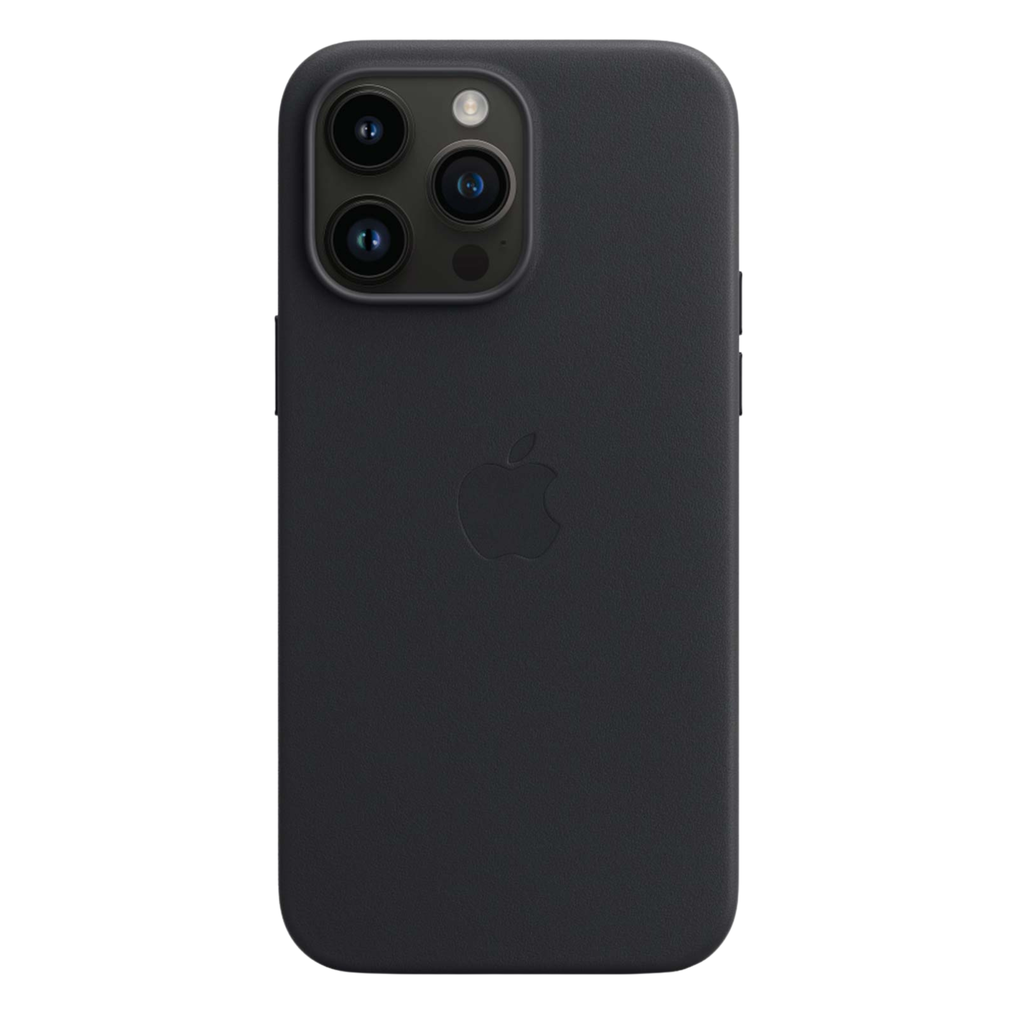 iphone 14 pro max silver with midnight leather case