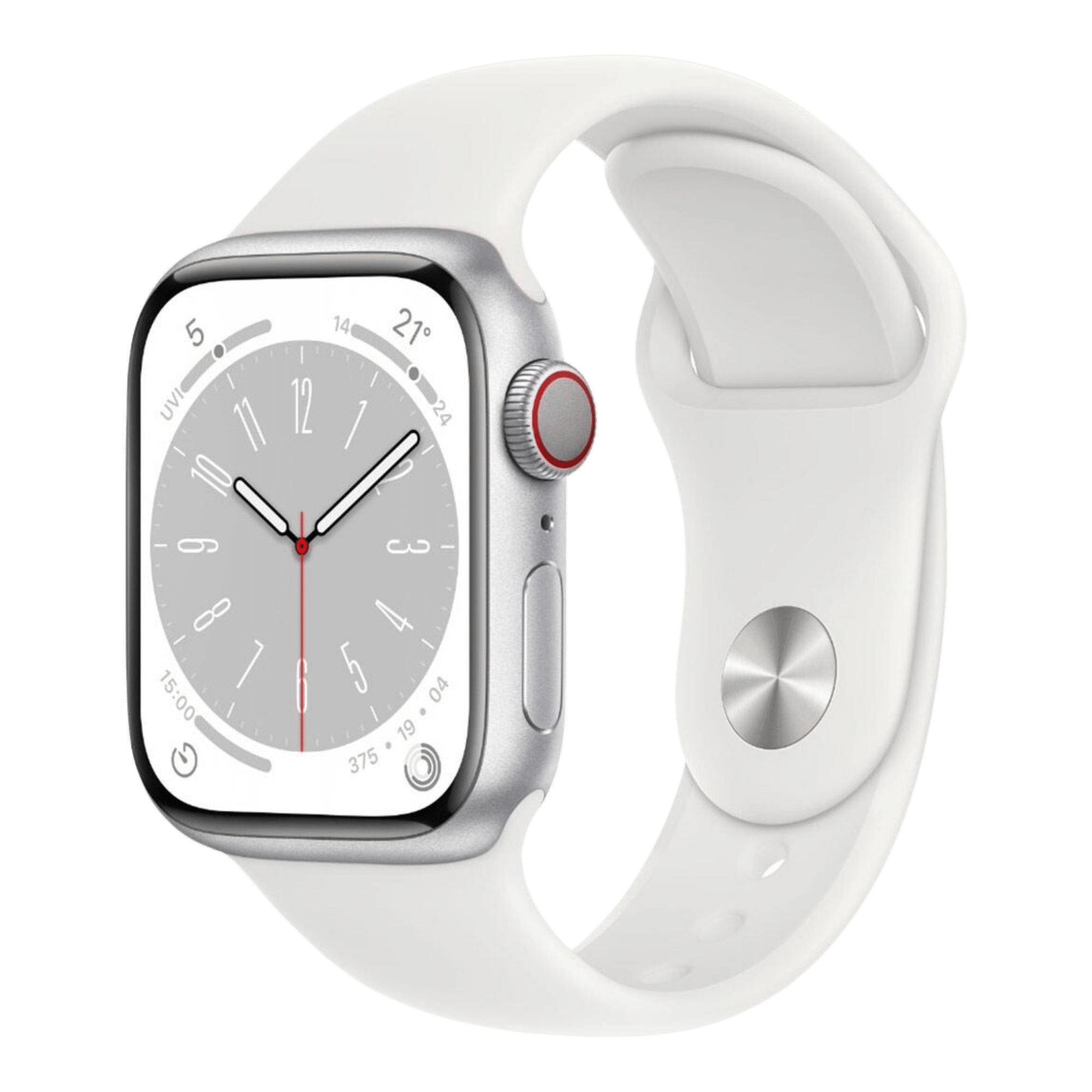 Get Apple Watch Series 8 GPS + Cellular Silver Aluminium Case