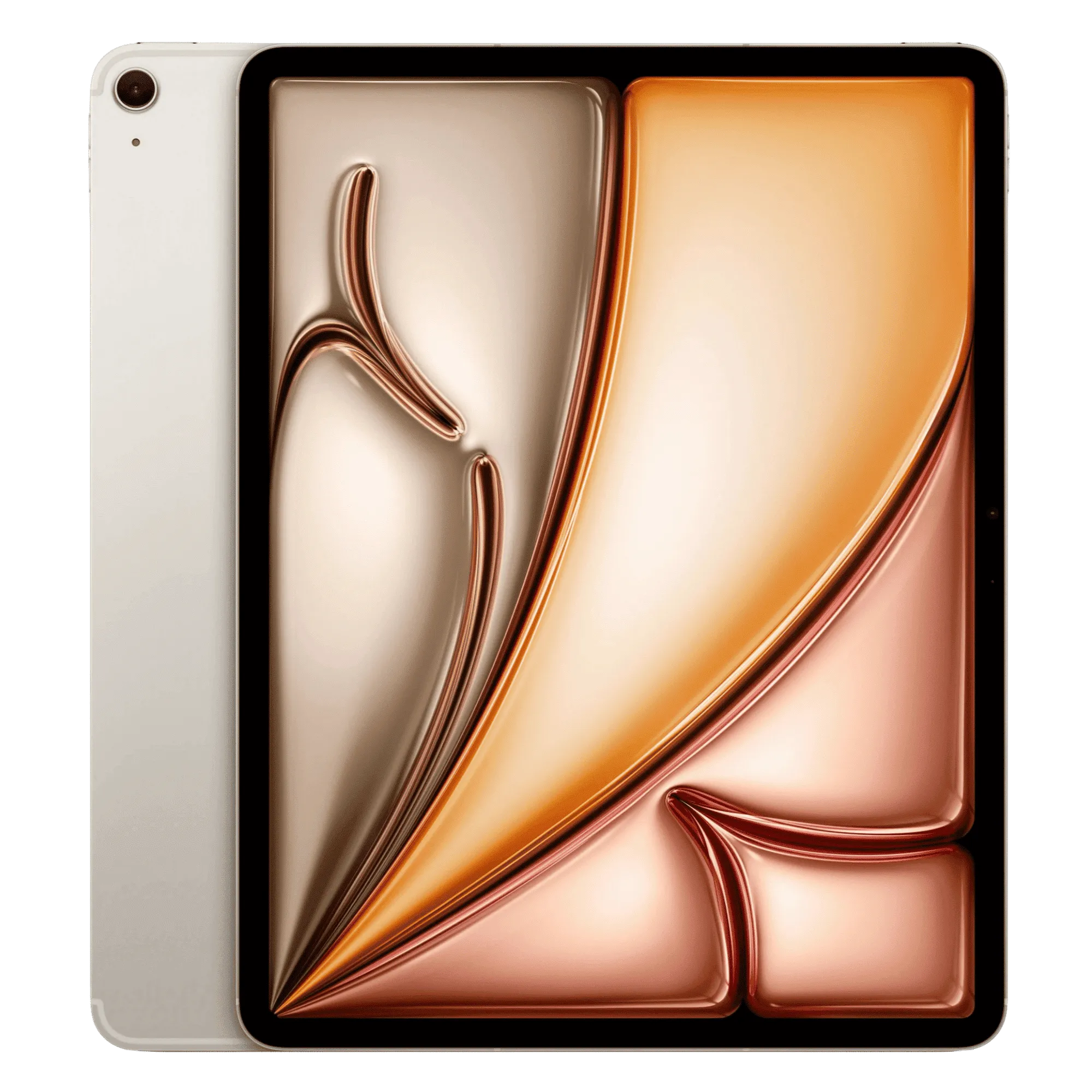 Apple ipad air with apple m4 chip 13 inch wifi cellular starlight 256gb Front Back View