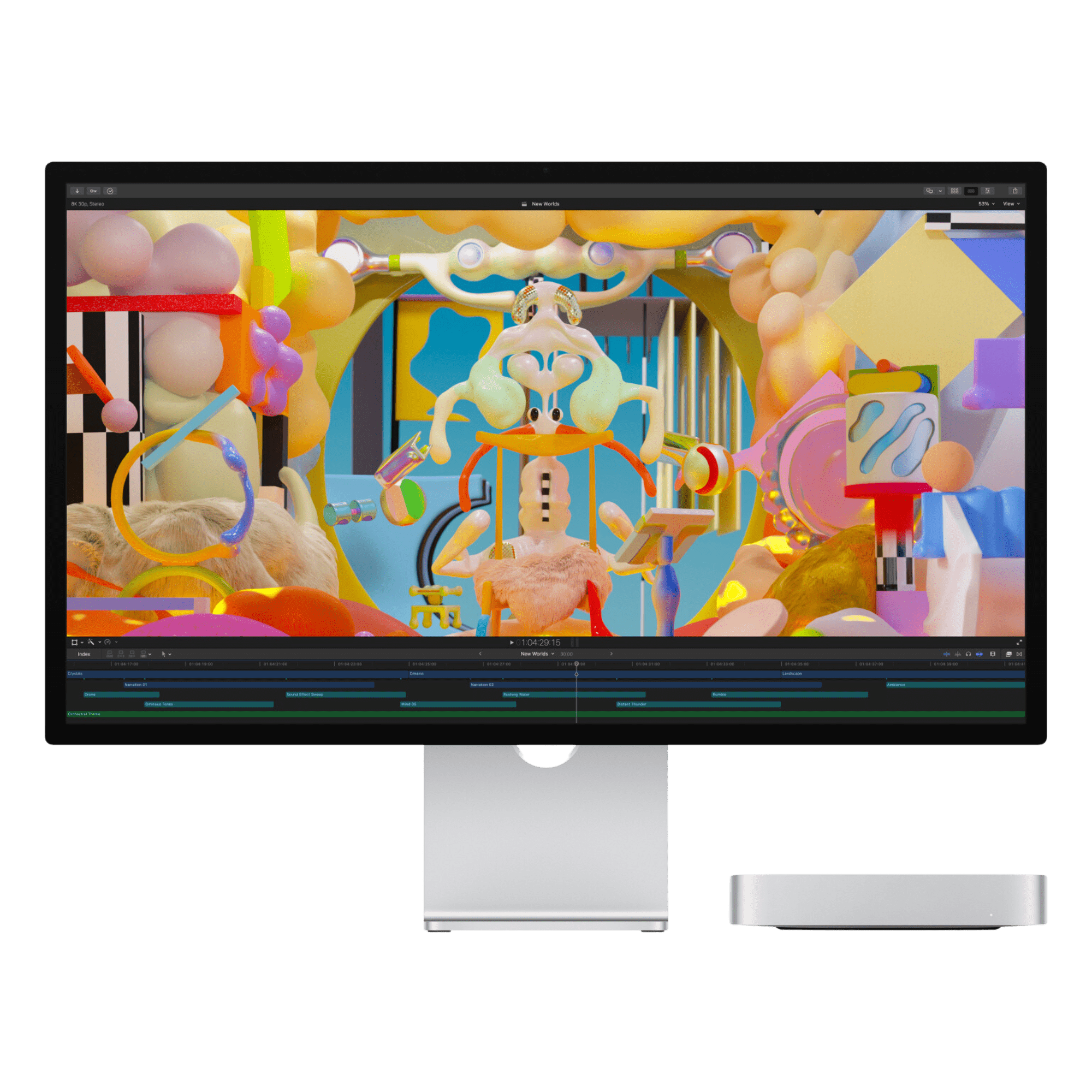 Mac Mini M2 Pro chip with 10 core CPU ( Silver,16GB-512GB )