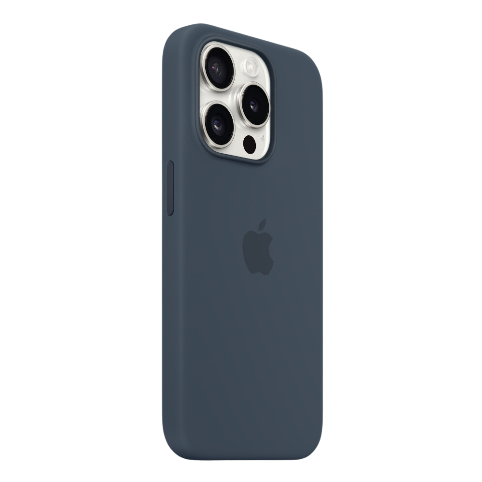 Apple Silicone Case With MagSafe For iPhone 15 Pro ( Storm Blue )