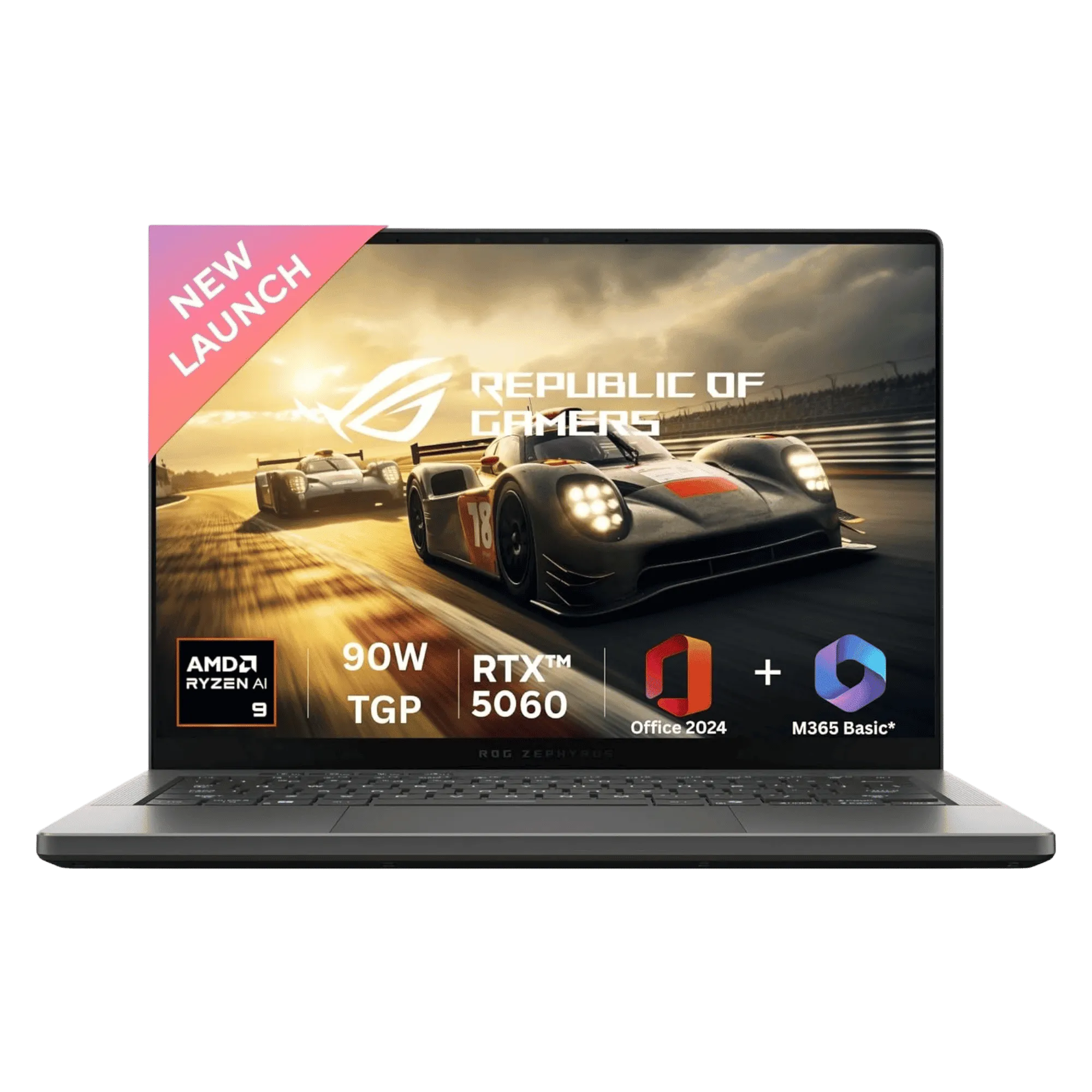 Asus rog zephyrus g14 amd ryzen 9 270 windows 11 home gaming laptop ga403um qs007ws eclipse gray 16gb 1tb Front View