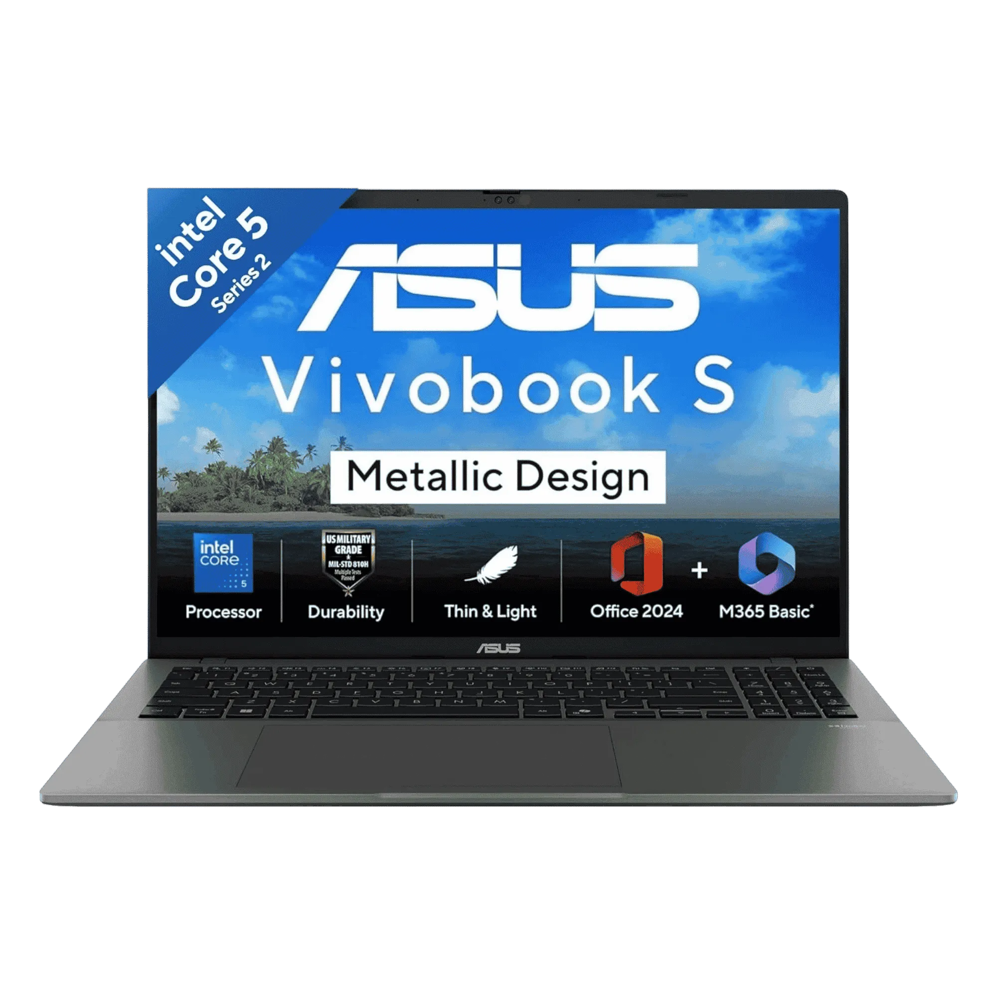Asus vivobook s16 intel core 5 210h 14th gen windows 11 home laptop s3607va rp113ws matte gray 16gb 512gb Front View
