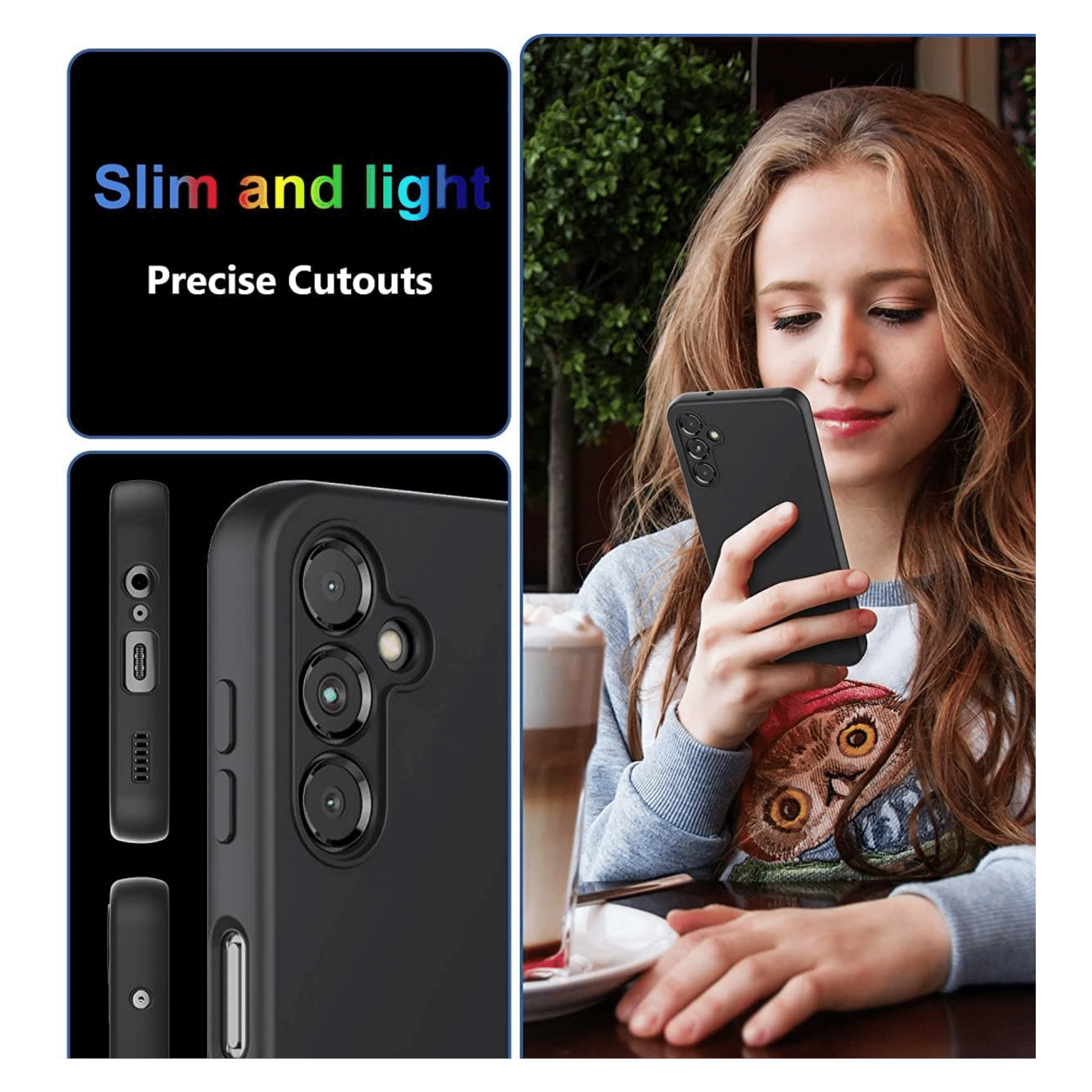 Pc soft tpu back case for samsung a14 black