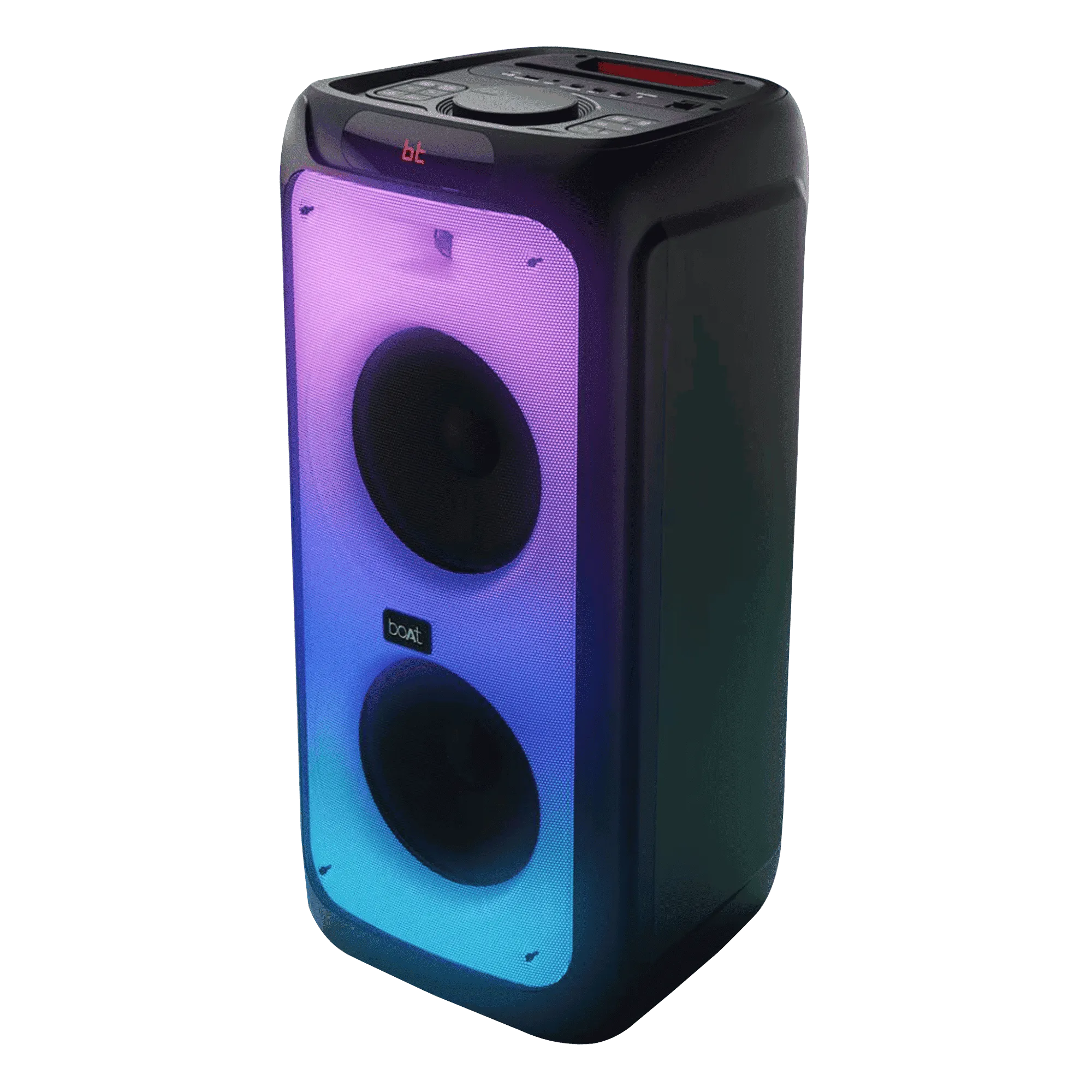 Boat party pal 450 with dual mic wireless party speaker premium black Front View