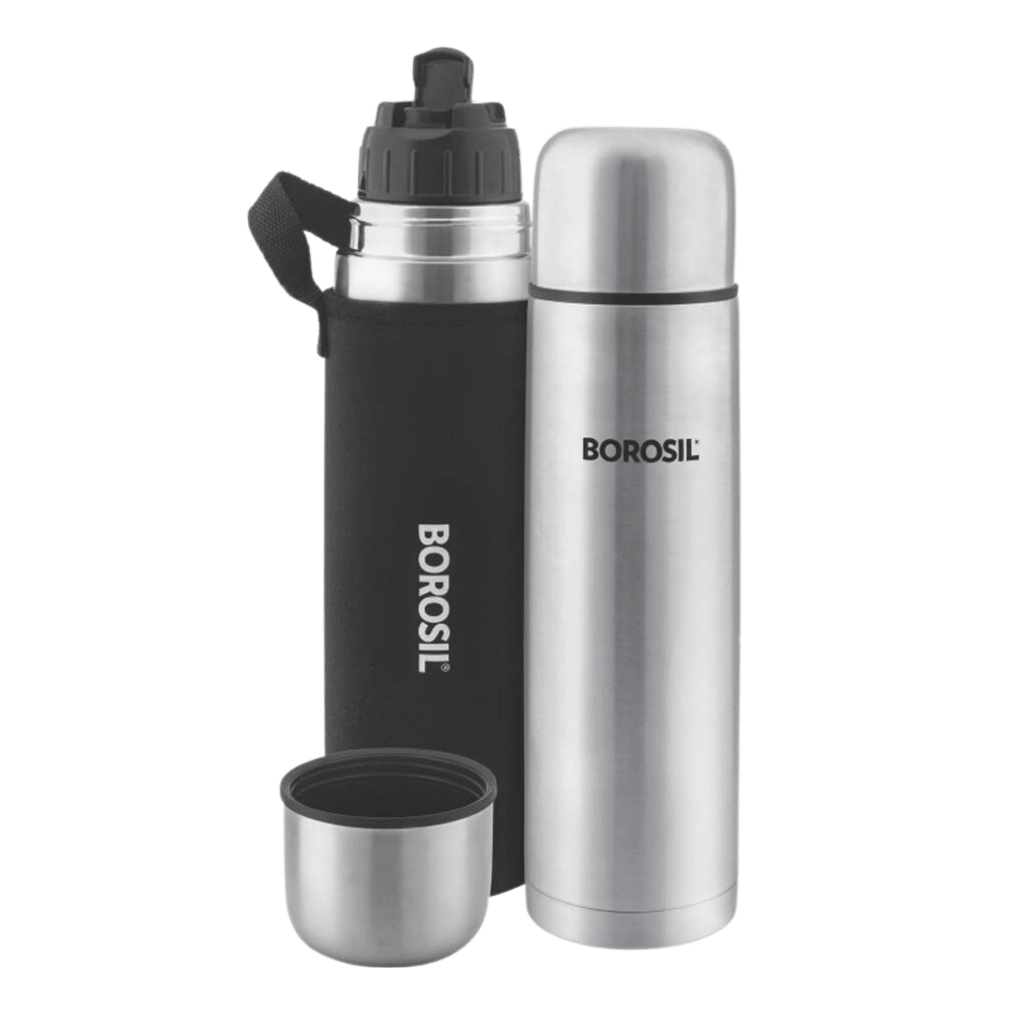 Shop Borosil Thermo Flask Flip 750 ml Flask Black Poorvika