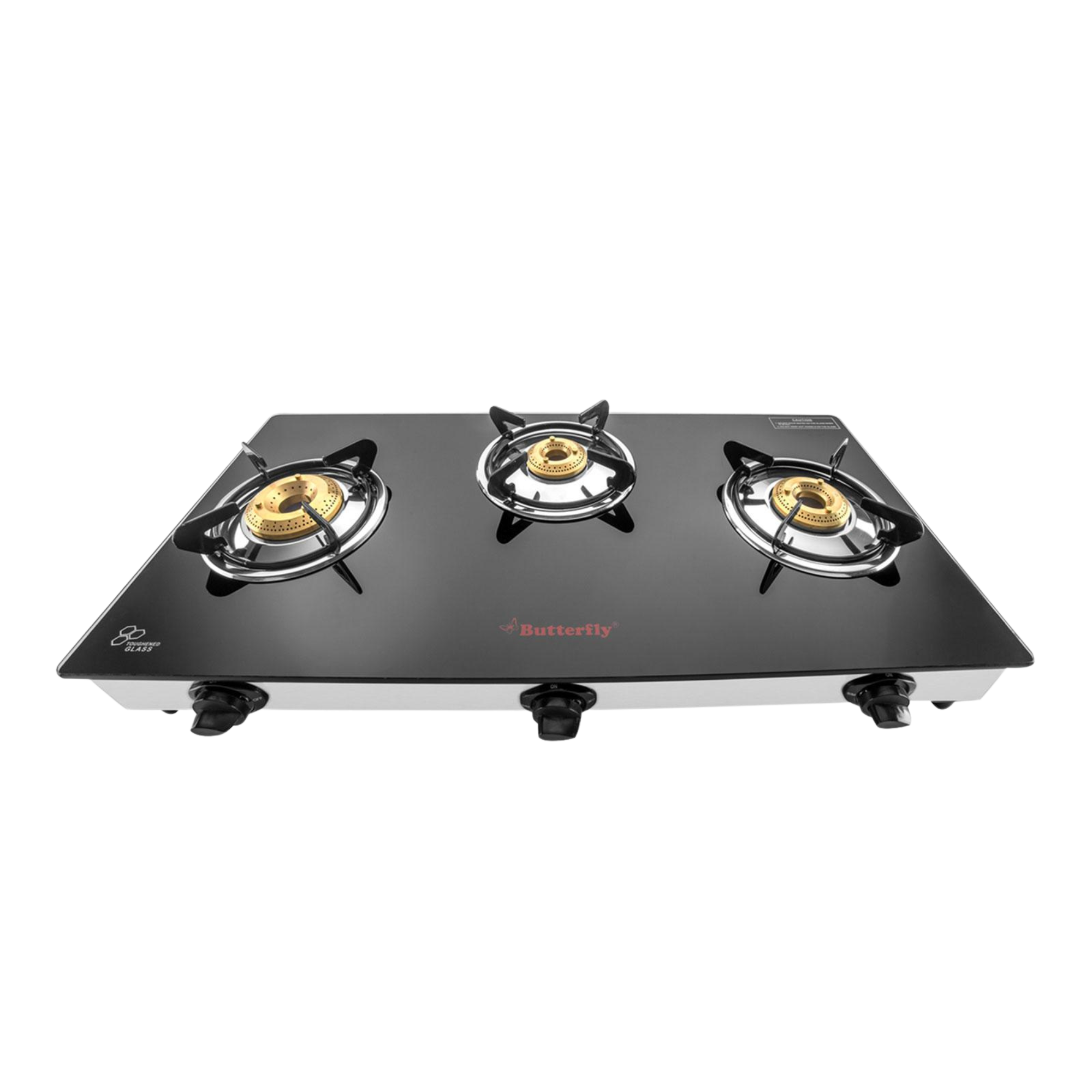 Butterfly glass top shop gas stove 3 burner