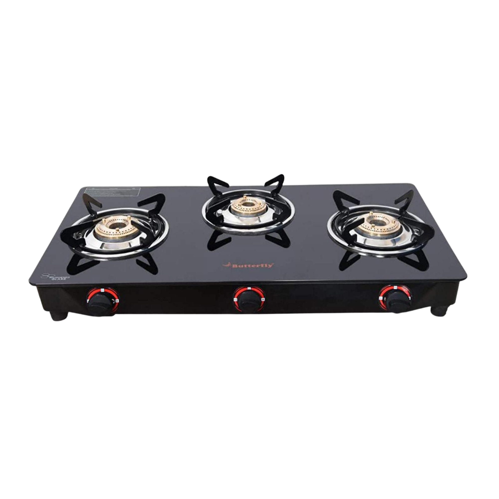 butterfly smart glass 3 burner gas stove