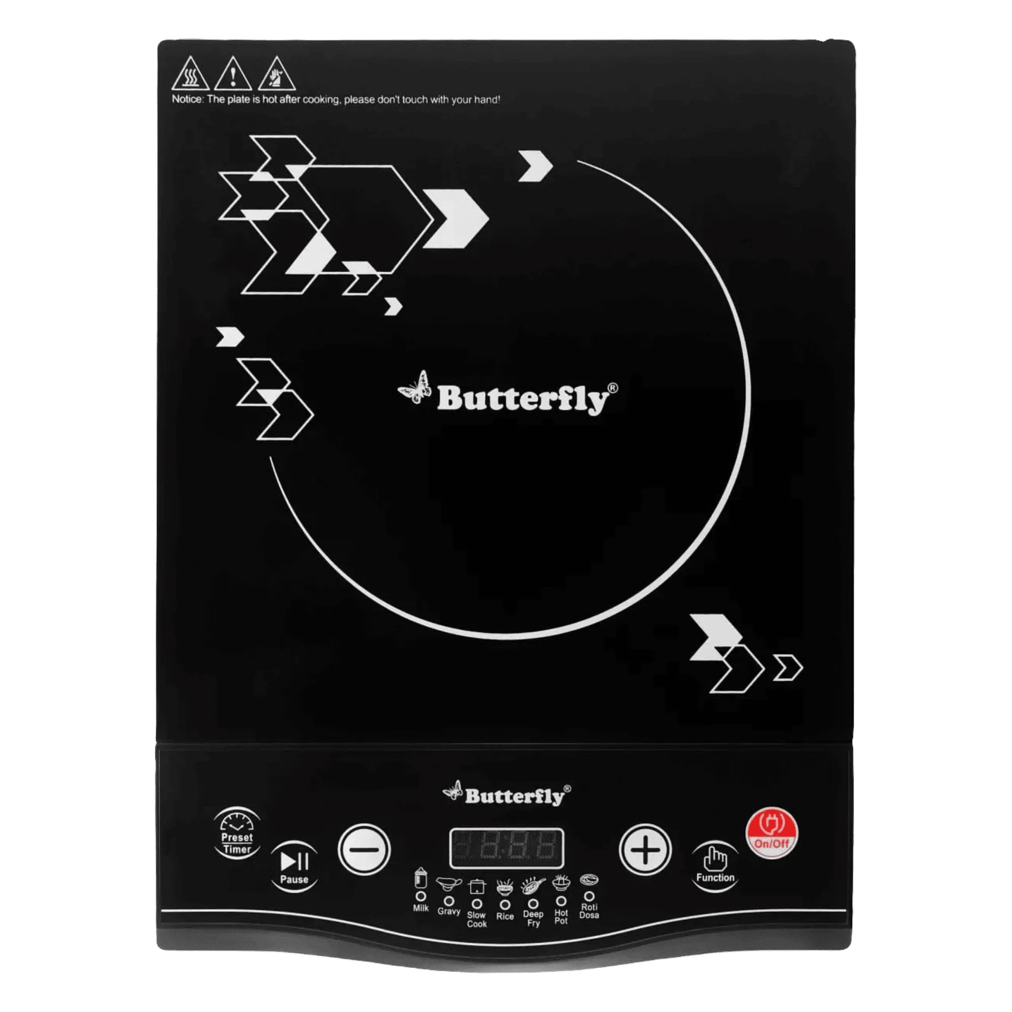 Butterfly vector plus 1700w induction cooktop black Front View
