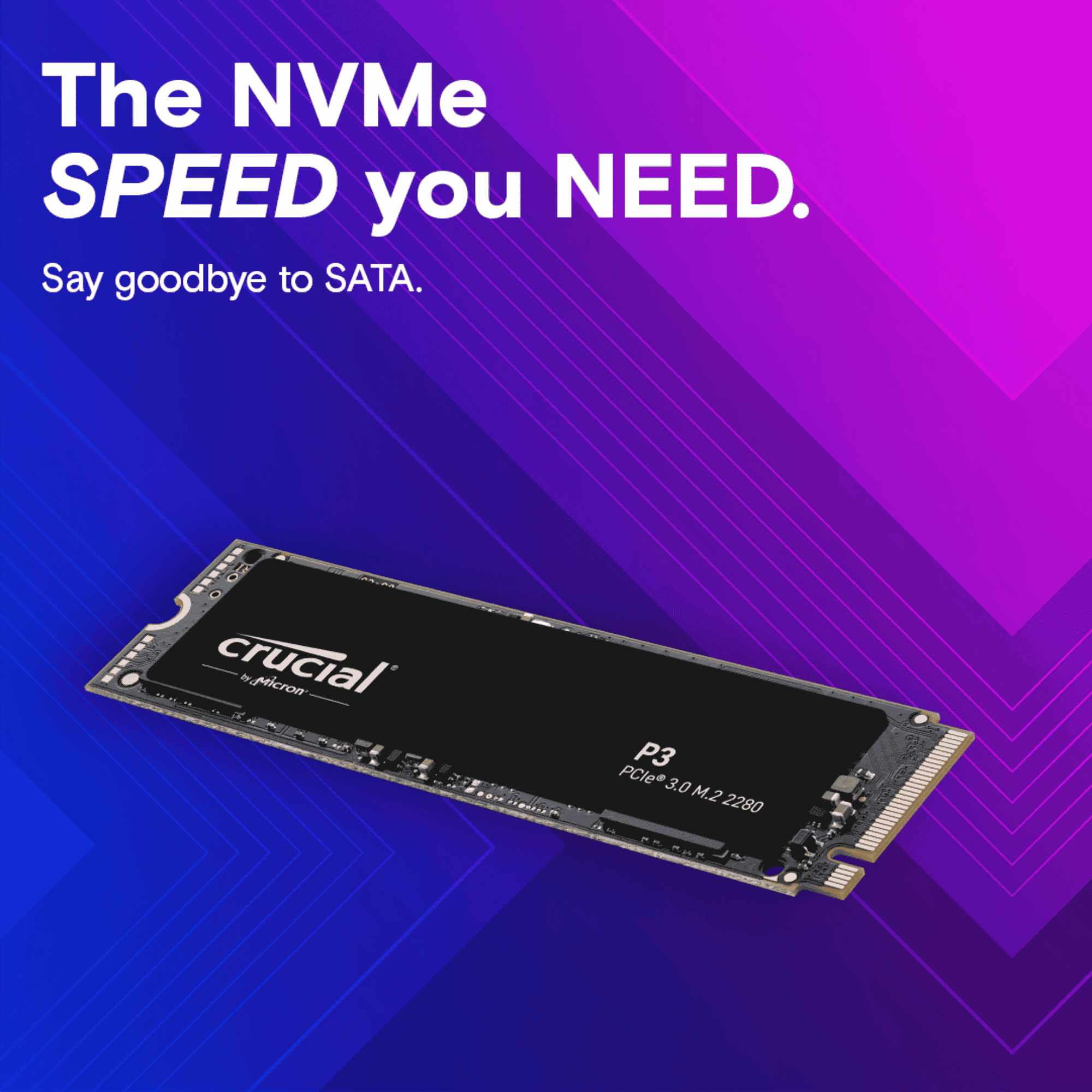 Crucial P3 NVMe 1TB M.2 2280 SSD Internal Storage Device (1TB, Black)