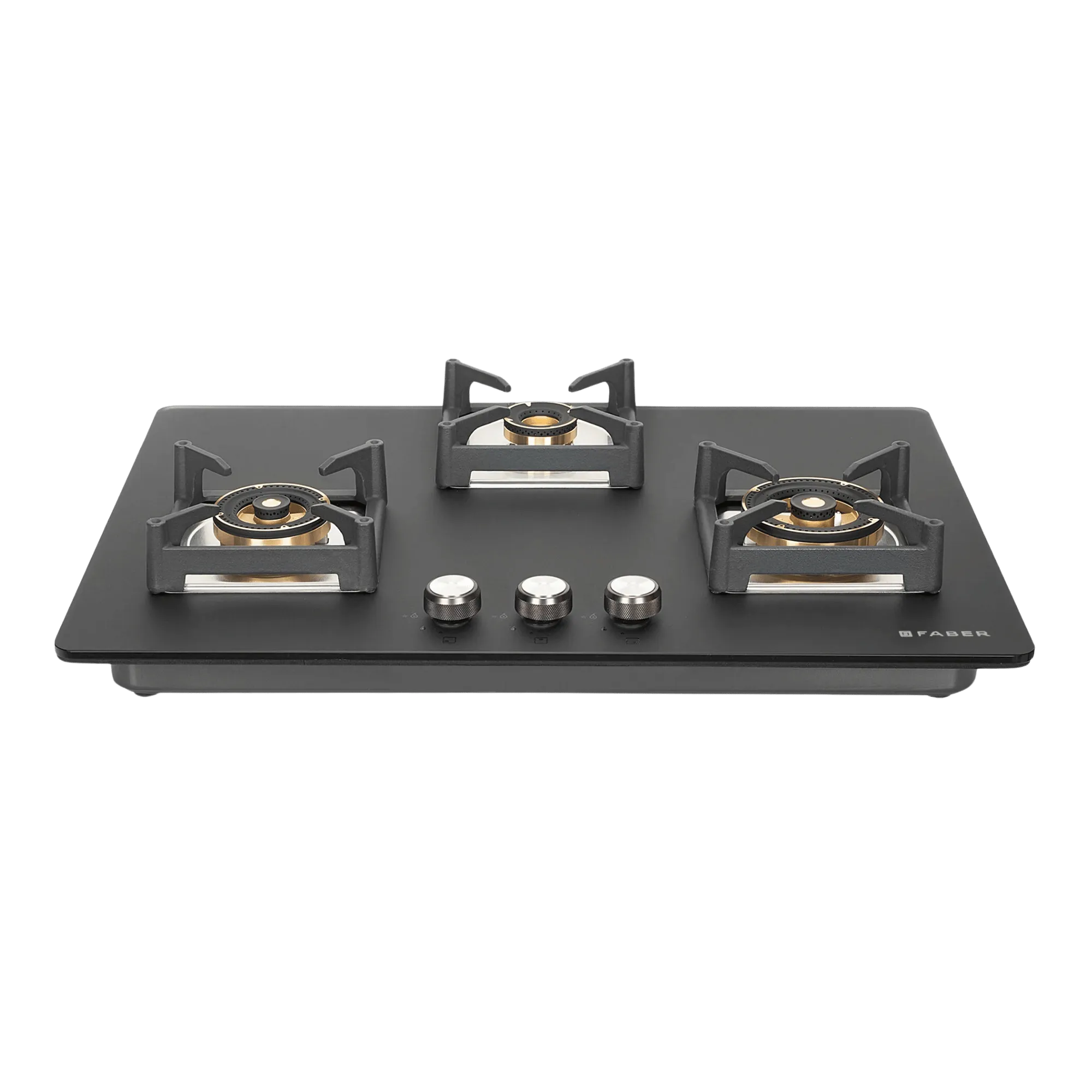Faber bella ht 753 br ai in 3 burner hob black Front View
