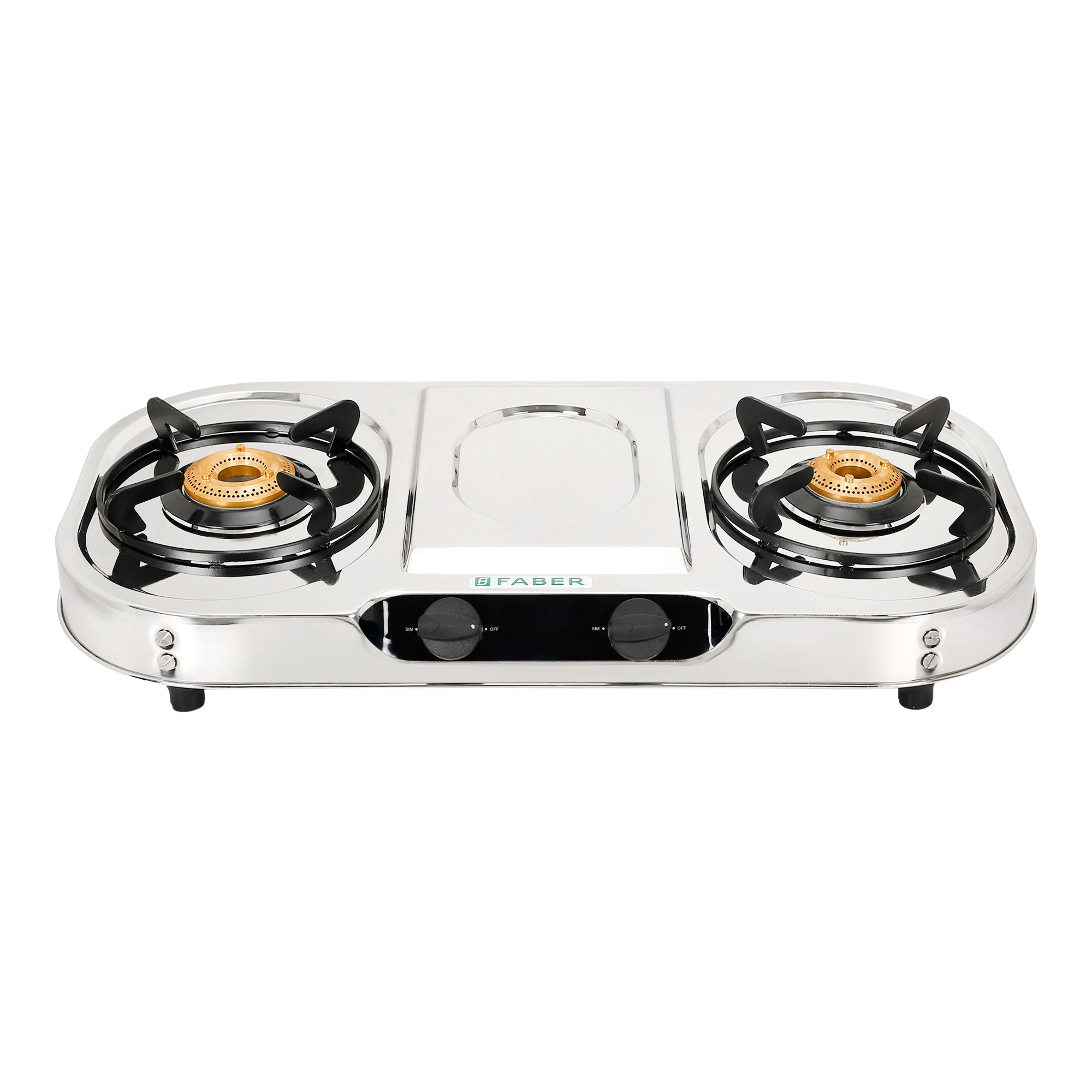 FABER Cooktop Crystal 2BB SS Stainless Steel 2 Burner Gas Stove Silver